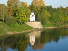 St. Olga Chapel, which was built in 2000 year in Pskov city, on the bank Velikaya river, opposite Kremlin.