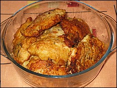 Chicken fillet fried in the batter.