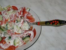Tomatoes salad with cucumbers